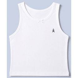 Pine Kids Cotton Lycra Knit Sleeveless Solid Vests Pack of 5 - White