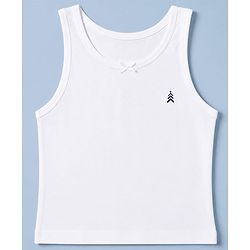 Pine Kids Cotton Lycra Knit Sleeveless Solid Vests Pack of 5 - White