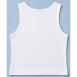 Pine Kids Cotton Lycra Knit Sleeveless Solid Vests Pack of 5 - White