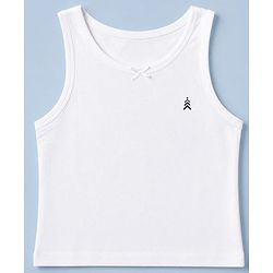 Pine Kids Cotton Lycra Knit Sleeveless Solid Vests Pack of 5 - White