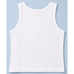 Pine Kids Cotton Lycra Knit Sleeveless Solid Vests Pack of 5 - White