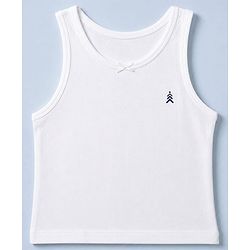 Pine Kids Cotton Lycra Knit Sleeveless Solid Vests Pack of 5 - White