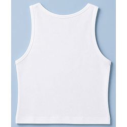 Pine Kids Cotton Lycra Knit Sleeveless Solid Vests Pack of 5 - White