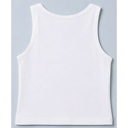 Pine Kids Cotton Lycra Knit Sleeveless Solid Vests Pack of 5 - White