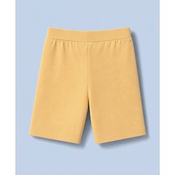 Pine Kids Cotton Lycra Knit Cycling Shorts With Logo Print Pack Of 3  - Beige