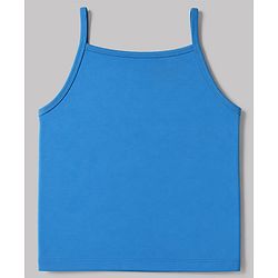 Pine Kids Cotton Lycra Knit Sleeveless Solid Slips With Bow Applique Pack Of 3 - Yellow Sea Green & Blue