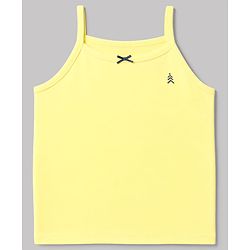 Pine Kids Cotton Lycra Knit Sleeveless Solid Slips With Bow Applique Pack Of 3 - Yellow Sea Green & Blue