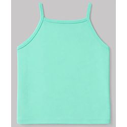 Pine Kids Cotton Lycra Knit Sleeveless Solid Slips With Bow Applique Pack Of 3 - Yellow Sea Green & Blue
