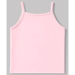 Pine Kids Cotton Lycra Knit Sleeveless Solid Slips With Bow Applique Pack Of 3 - Purple Pink & White