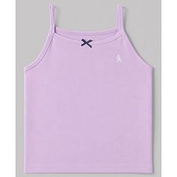 Pine Kids Cotton Lycra Knit Sleeveless Solid Slips With Bow Applique Pack Of 3 - Purple Pink & White