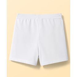 Pine Kids Cotton Lycra Knit Solid Cycling Shorts With Logo Print Pack Of 3  - White