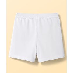 Pine Kids Cotton Lycra Knit Solid Cycling Shorts With Logo Print Pack Of 3  - White