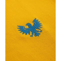 Pine Kids Cotton Knit Half Sleeves Polo T-Shirt with  Eagle Embroidered - Yellow