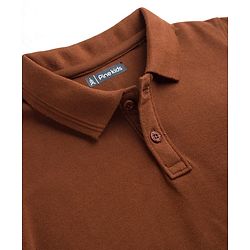 Pine Kids Cotton Knit Half Sleeves Solid Polo T-Shirt - Brown
