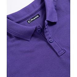 Pine Kids Cotton Knit Half Sleeves Solid Polo T-Shirt - Brown