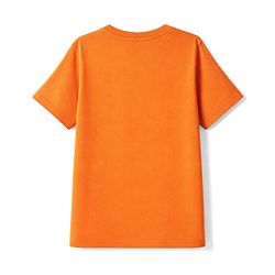Pine Kids Cotton Knit Half Sleeves T-Shirt with Holiday Fun & Palm Tree Print - Orange