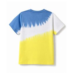 Pine Kids Cotton Knit T-Shirt with Half Sleeves and Stay Cool Print - Yellow