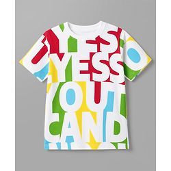 Pine Kids Cotton Knit Half Sleeves T-Shirt with Text Print - White