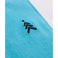 Pine Kids Cotton Knit T-Shirts with Half Sleeves and Color Block Pattern - Limegreen