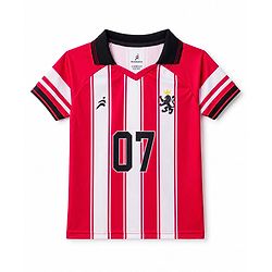 Pine Active Knit Raglan Half Sleeves Striped T-Shirt - Red