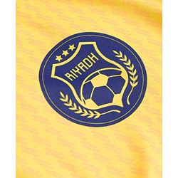 Pine Active Knit Half Raglan Sleeves Football Theme  Printed T-Shirt & Shorts Set - Yellow