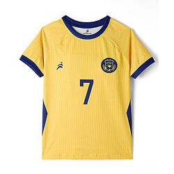 Pine Active Knit Half Raglan Sleeves Football Theme  Printed T-Shirt & Shorts Set - Yellow