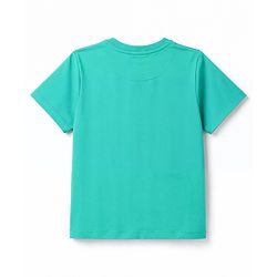 Pine Kids 100% Cotton Knit Half Sleeves Rhino Text & Camouflage Printed T-Shirt & Pyjama Night Suit - Green