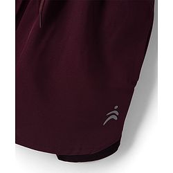 Pine Active Woven Above Knee Length Solid Color Performance Shorts - Wine