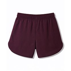 Pine Active Woven Above Knee Length Solid Color Performance Shorts - Wine