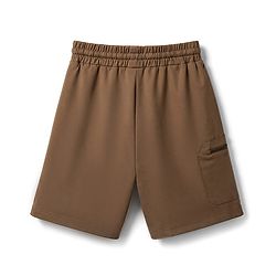 Pine Active Knit Knee Length Solid Shorts with Stretch-Brown