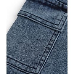 Pine Kids Denim Woven Shorts with Cargo Pockets - Aqua Blue