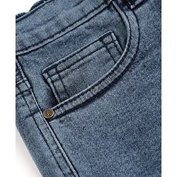 Pine Kids Denim Woven Shorts with Cargo Pockets - Aqua Blue