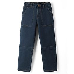 Pine Kids Denim Woven Full Length Solid Jeans - Navy Blue