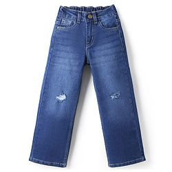 Pine Kids Denim Full Length Distressed & Washed Jeans - Blue