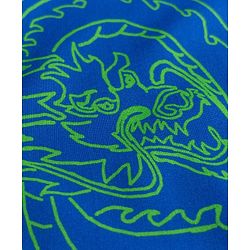 Pine Kids Cotton Knit Printed Shirt with Half Sleeves and Dragon Print - Blue