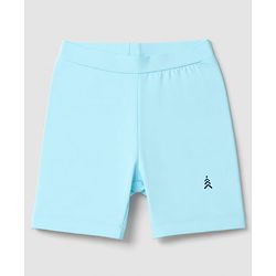 Pine Kids Cotton Lycra Knit Above Knee Length Cycling Shorts Pack of 3 - Blue, Light Blue & Yellow