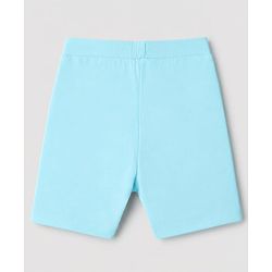 Pine Kids Cotton Lycra Knit Above Knee Length Cycling Shorts Pack of 3 - Blue, Light Blue & Yellow
