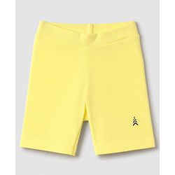 Pine Kids Cotton Lycra Knit Above Knee Length Cycling Shorts Pack of 3 - Blue, Light Blue & Yellow