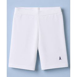 Pine Kids Cotton Lycra Knit Solid Cycling Shorts Pack of 3 - White