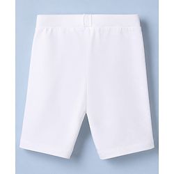 Pine Kids Cotton Lycra Knit Solid Cycling Shorts Pack of 3 - White