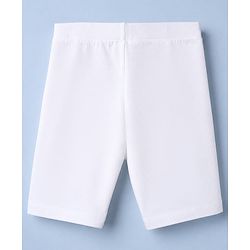Pine Kids Cotton Lycra Knit Solid Cycling Shorts Pack of 3 - White