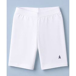 Pine Kids Cotton Lycra Knit Solid Cycling Shorts Pack of 3 - White