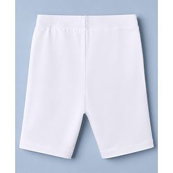 Pine Kids Cotton Lycra Knit Solid Cycling Shorts Pack of 3 - White