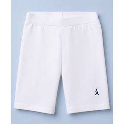 Pine Kids Cotton Lycra Knit Solid Cycling Shorts Pack of 3 - White