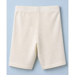 Pine Kids Cotton Blend Knit Solid Cycling Shorts with Chevron Embroidery Pack of 3 - Red White & Pink