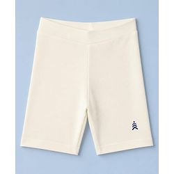 Pine Kids Cotton Blend Knit Solid Cycling Shorts with Chevron Embroidery Pack of 3 - Red White & Pink