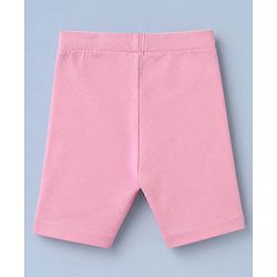 Pine Kids Cotton Blend Knit Solid Cycling Shorts with Chevron Embroidery Pack of 3 - Red White & Pink