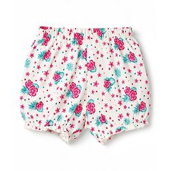 Pine Kids Cotton Elastane Knit Floral Printed Bloomers Pack of 3 - Pink Green  & White