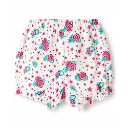 Pine Kids Cotton Elastane Knit Floral Printed Bloomers Pack of 3 - Pink Green  & White