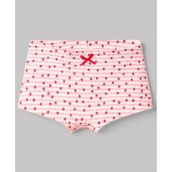 Pine Kids Cotton Elastane Knit Floral Printed Panties Pack of 3 - Red & Pink